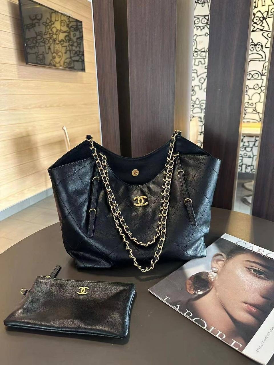 женская сумка chanel,сумка chanel,сумка шоппер шанель,женская черная кожаная сумка chanel shopping bag,брендовые сумочки