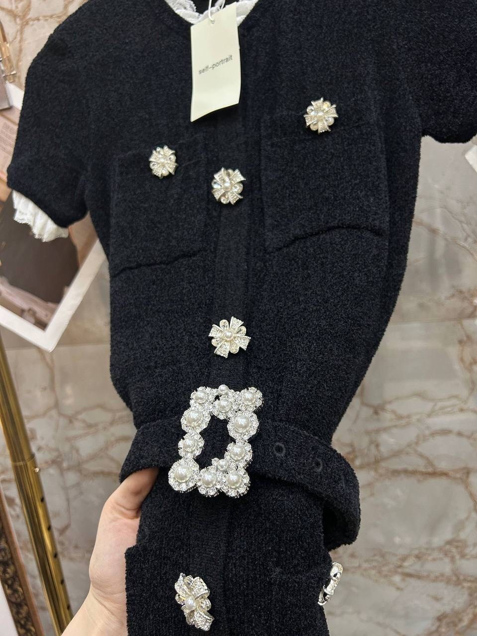 модное платье,трикотажное платье,платье,платье с пуговицами,платье трикотажное с золотыми пуговками elia style