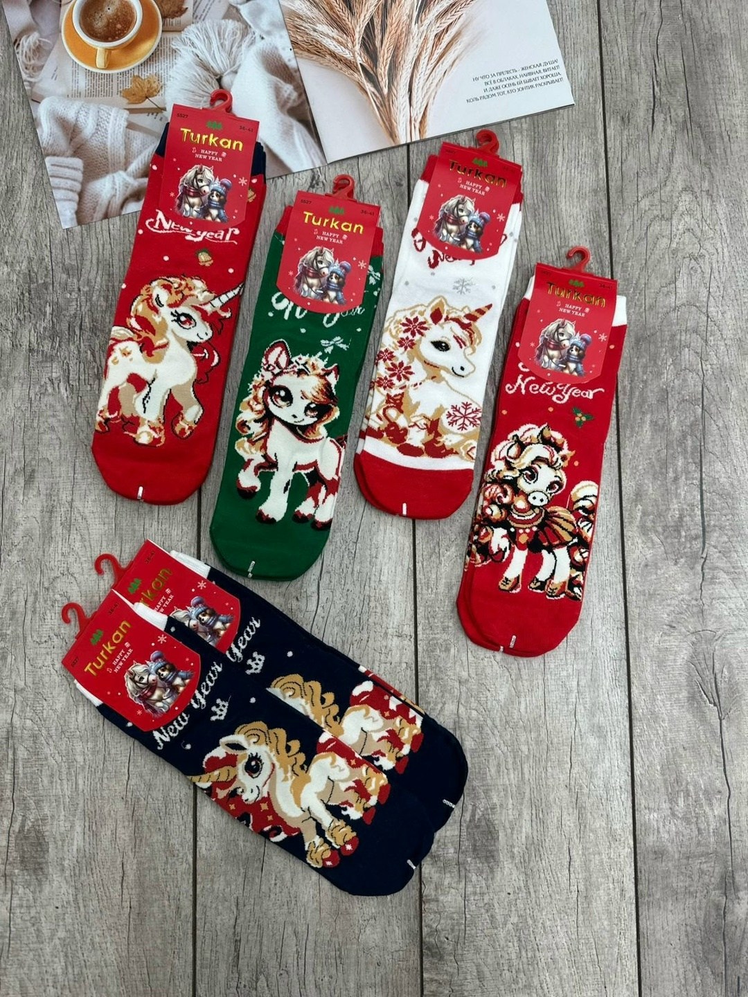 носки новогодние с принтом набор turkan,новогодние женские носки "turkan" дракоша n.511,носки женские новогодние,носки новогодние мужские,новогодние носки