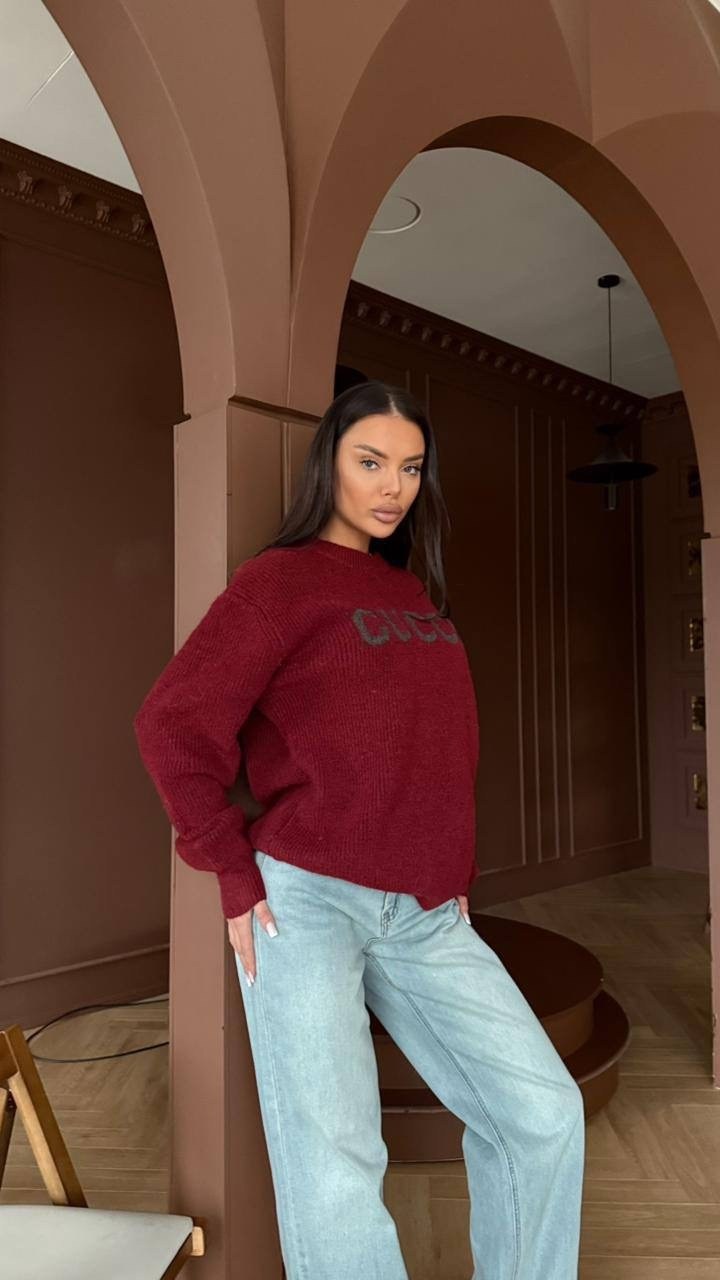 свитер с горлом укороченный вязаный оверсайз saffiko,свитер укороченный вязаный оверсайз saffiko,свитер,женская кофта,свитера женские