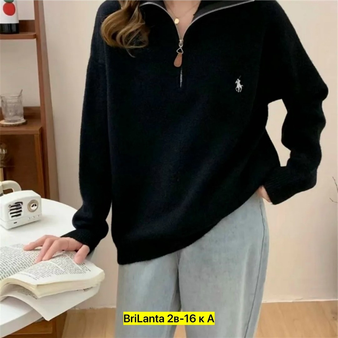 женская кофта,женская кофта с воротником на молнии,свитер с воротником на молнии,джемпер женский поло,универсальный свитер с воротником на молнии