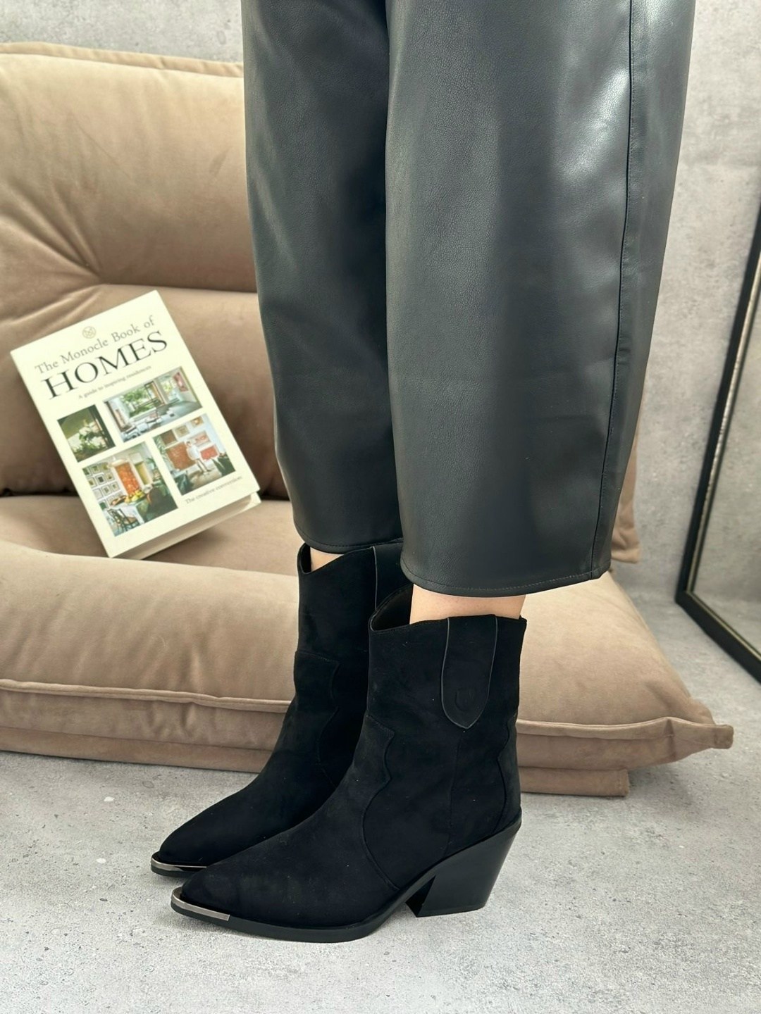 ботинки женские демисезонные казаки замшевые reversal,полусапоги,полусапоги женские,полусапоги казаки,