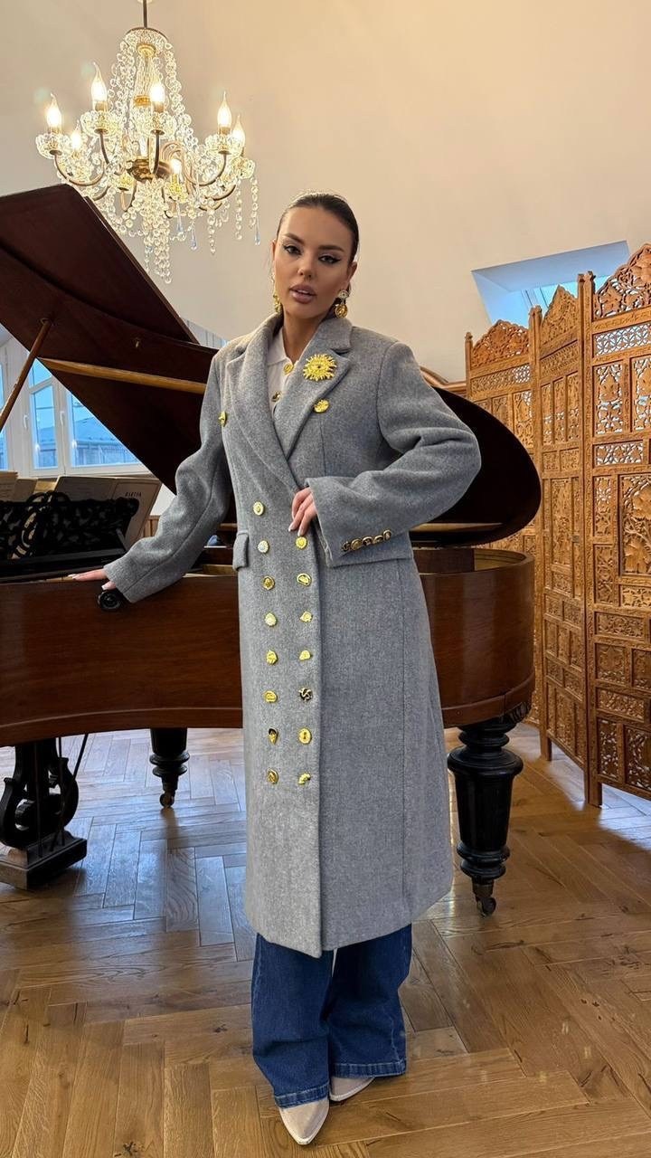 пальто модное,двубортное пальто,пальто женские,серое пальто,пальто демисезонное