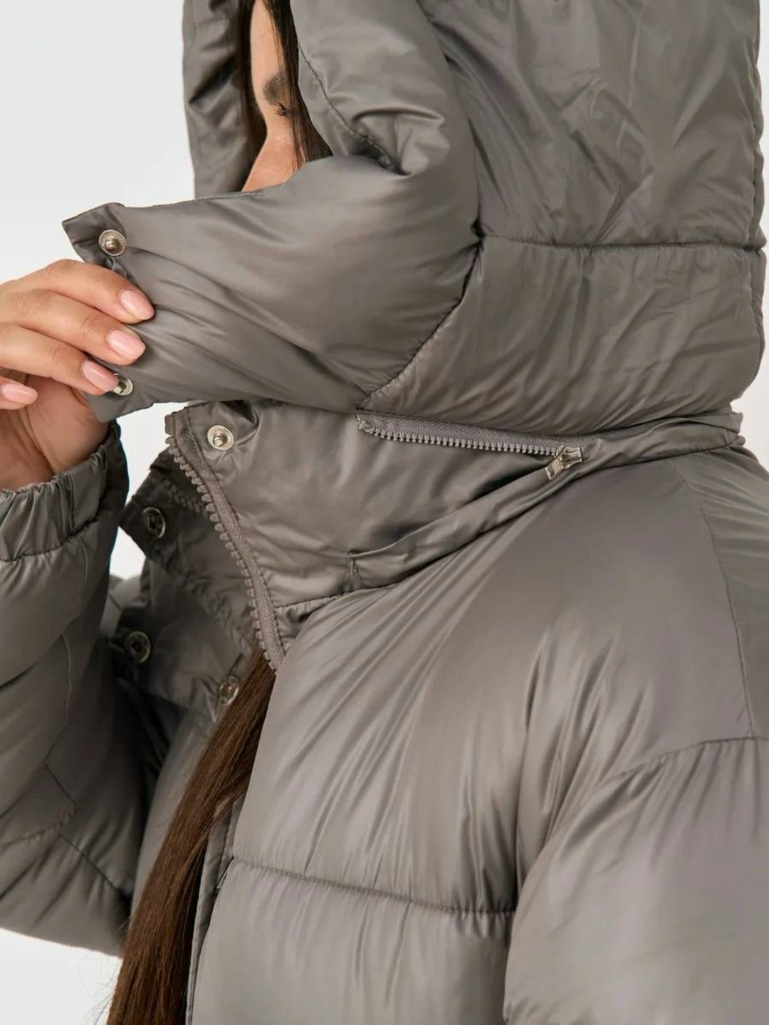 куртка зимняя удлиненная с капюшоном luxist,куртка зимняя удлиненная с капюшоном luxist цвет серый,пуховик женский,пуховик,куртка женская