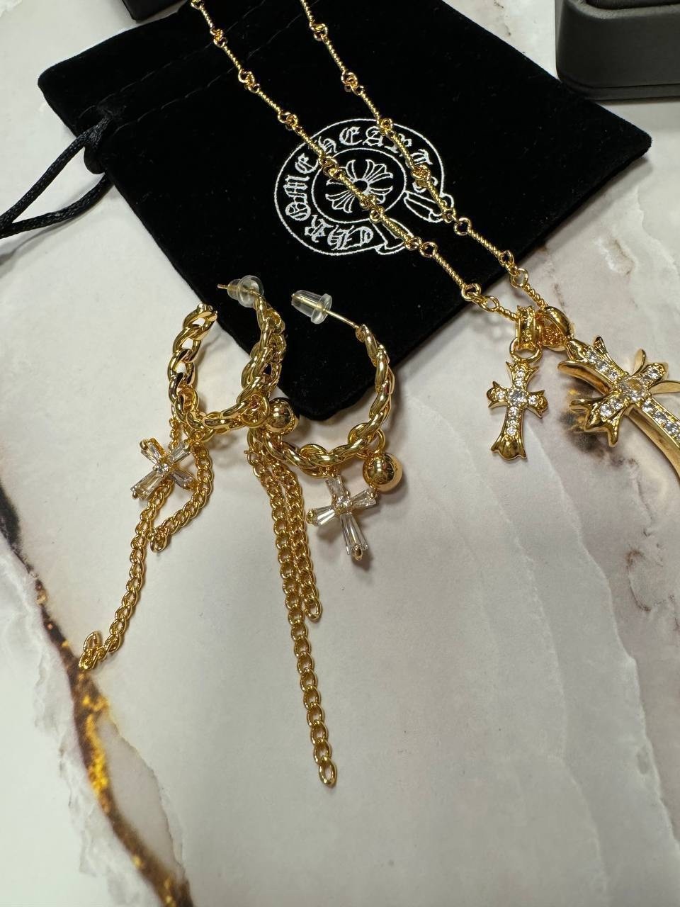 золотые серьги со съемными подвесками,серьга с цепочкой,серьги в виде креста,модные серьги,элегантные серьги