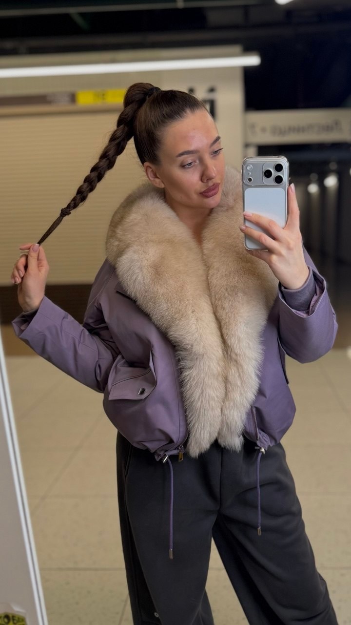 куртка-бомбер с натуральным мехом песца,пуховик с натуральным мехом,пуховик с мехом песца,пуховик женский с натуральным мехом,курткабомбер с натуральным мехом песца