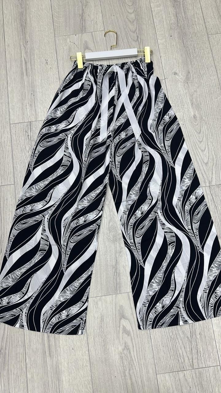 женские летние брюки,брюки палаццо цветочный принт,брюки летние палаццо,летние шифоновые брюки,брюки домашние палаццо