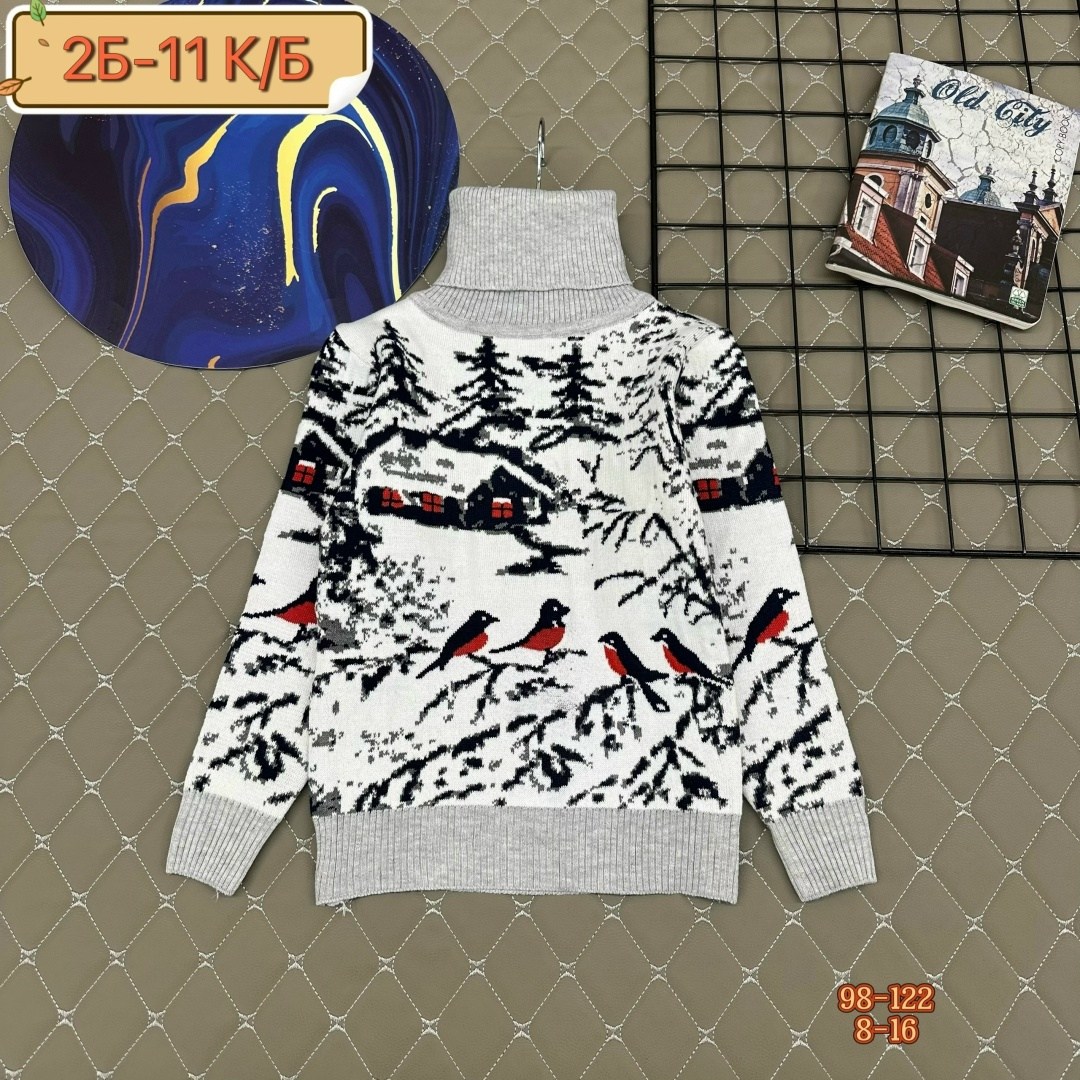 детский свитер с оленями и домиками для мальчиков pulltonic,свитер pulltonic,детский свитер с оленями,свитера для мальчик,свитер с оленями и домиками pulltonic