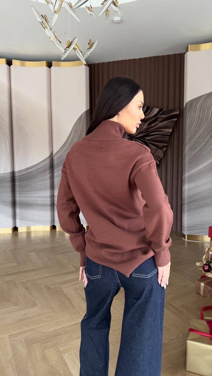 шерстяной свитер с высоким горлом оверсайз cc home,свитер оверсайз,свитер,свитер женский,свитер классический