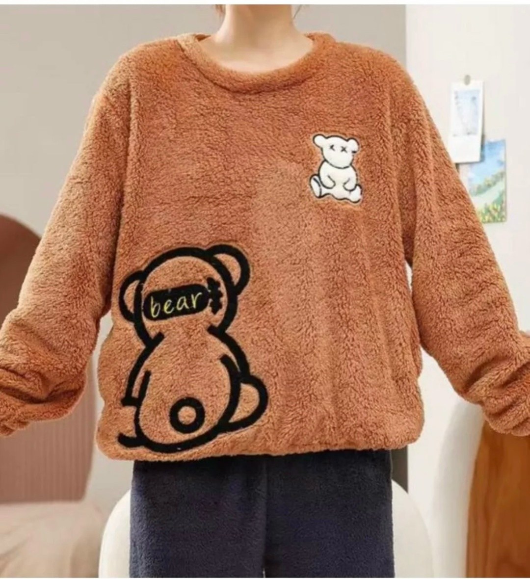 пижама со штанами теплая плюшевая,махровая пижама,плюшевая пижама,теплая пижама,теплая пижама женская