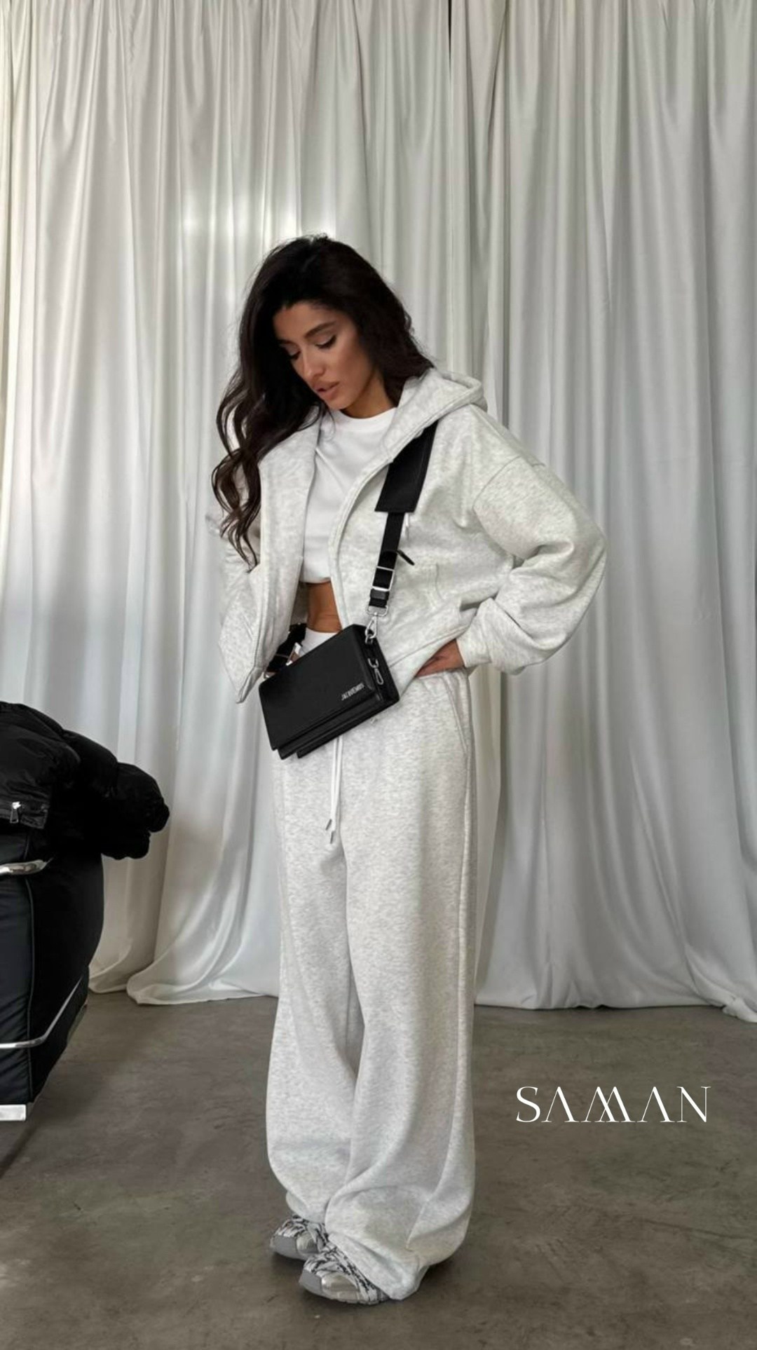 костюм спортивный со штанами палаццо и зип худи micca 362772883,костюм,спортивный костюм,костюм спортивный женский