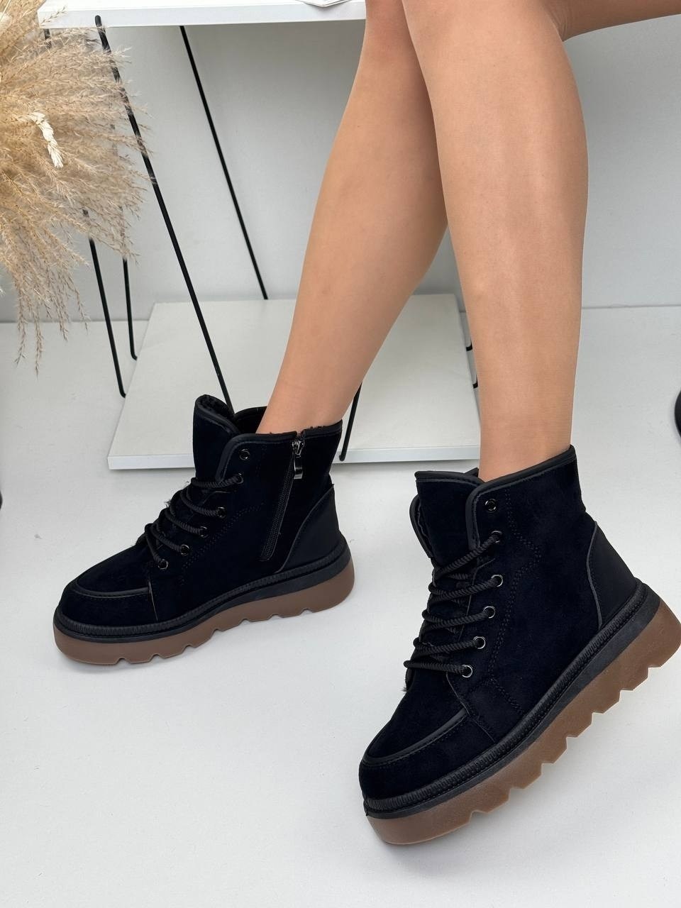зимние короткие ботинки замшевые кабlook,зимние ботинки женские,зимние ботинки замшевые угги высокие на платформе obba,,ботинки женские зимние замшевые