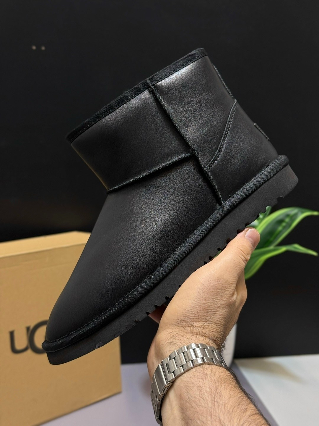 мужские угги ugg classic mini зимние черные,ugg mens classic mini metallic black,мужские угги ugg classic с мехом черные большие размеры,мужские угги,мужские угги ugg