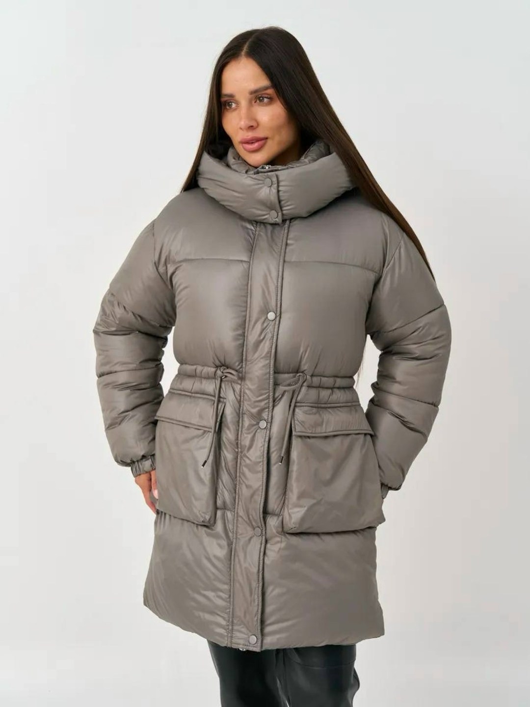 куртка зимняя удлиненная с капюшоном luxist,куртка зимняя удлиненная с капюшоном luxist цвет серый,пуховик женский,пуховик,куртка женская