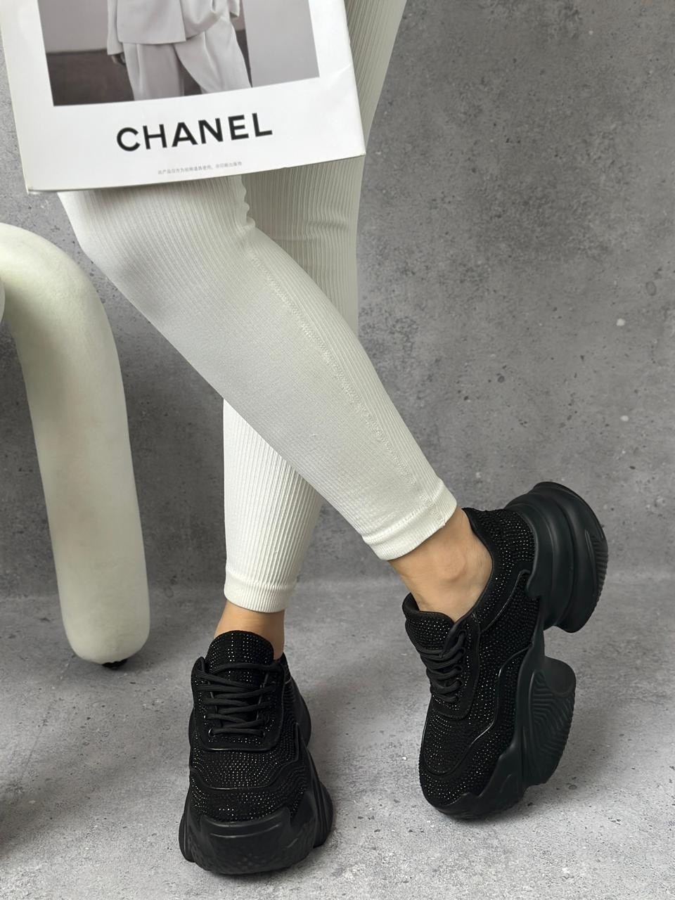 кроссовки женскиe,кроссовки черные,кроссовки со стразами,массивные кроссовки женские,массивные кроссовки