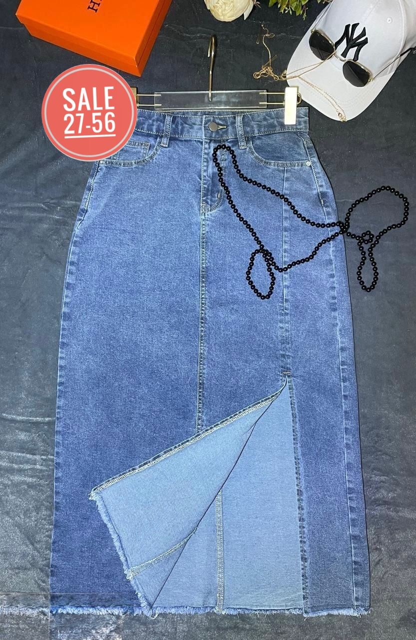 джинсовая юбка,юбка джинсовая женская,женская джинсовая юбка средней длины,джинсовая юбка миди,джинсовая юбка женская с высокой талией