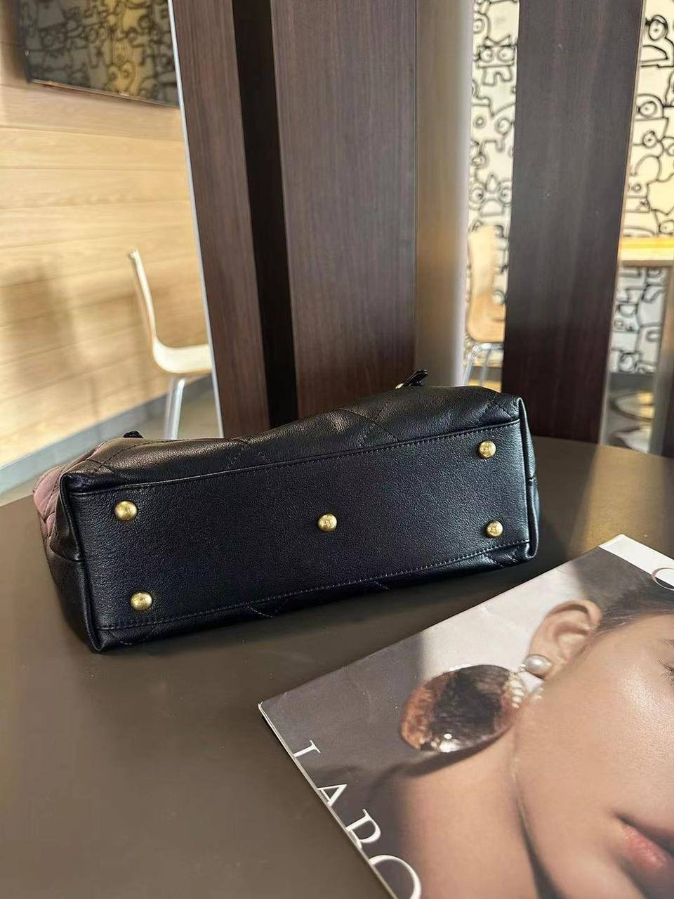 женская сумка chanel,сумка chanel,сумка шоппер шанель,женская черная кожаная сумка chanel shopping bag,брендовые сумочки