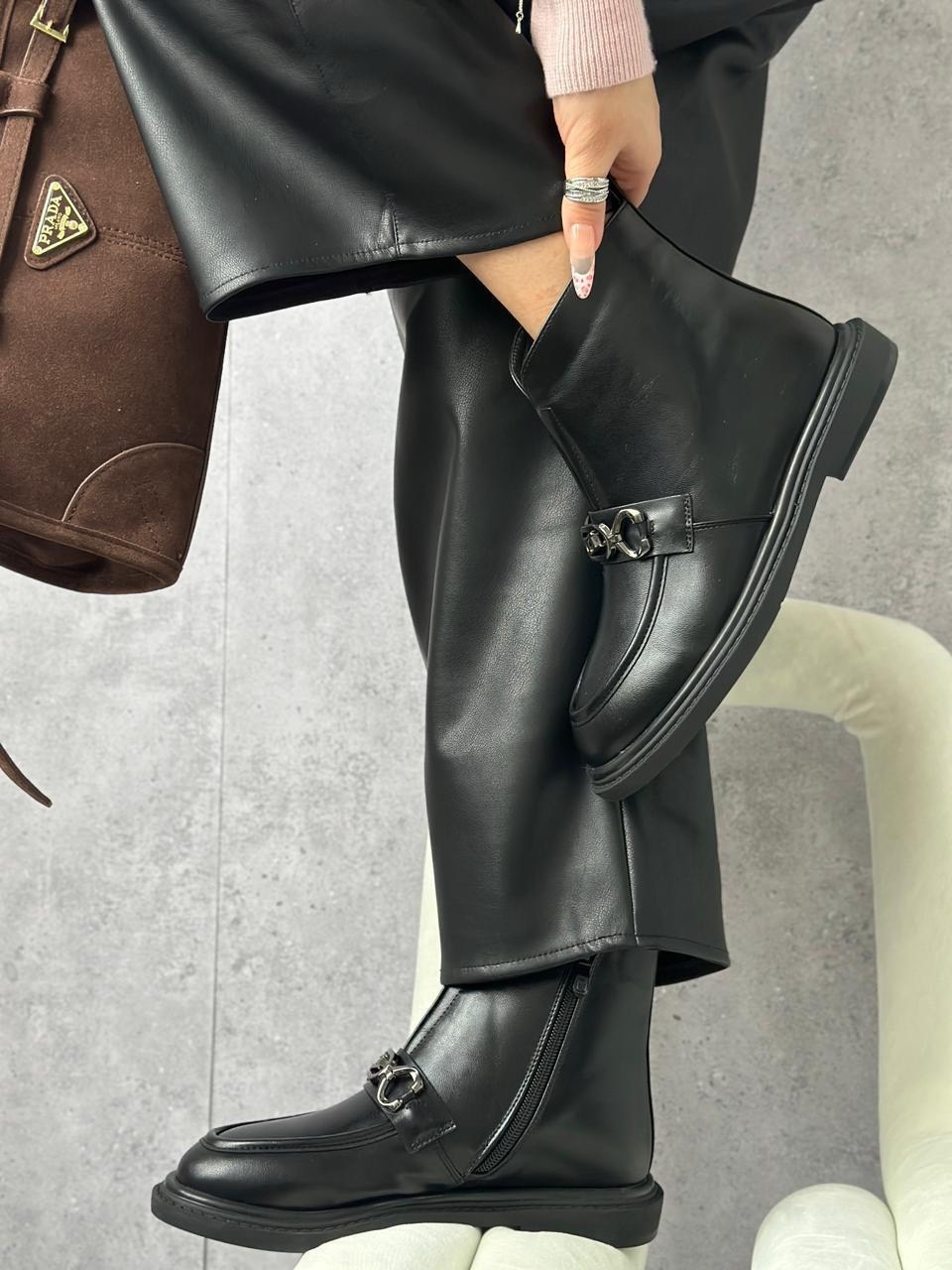 ,лоферы зимние женские черный chagee,ботинки женские, женская,лоферы женские зимние