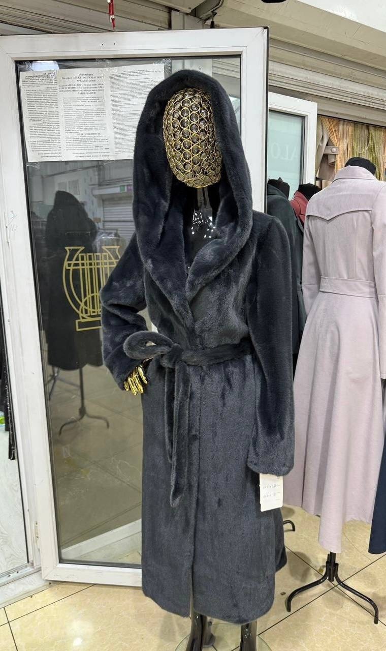 шуба приталенная с капюшоном,шуба с капюшоном,норковая шуба с капюшоном,шуба из эко меха shubeco приталенная с капюшоном чёрная,шуба из эко меха shubeco asty с капюшоном черная