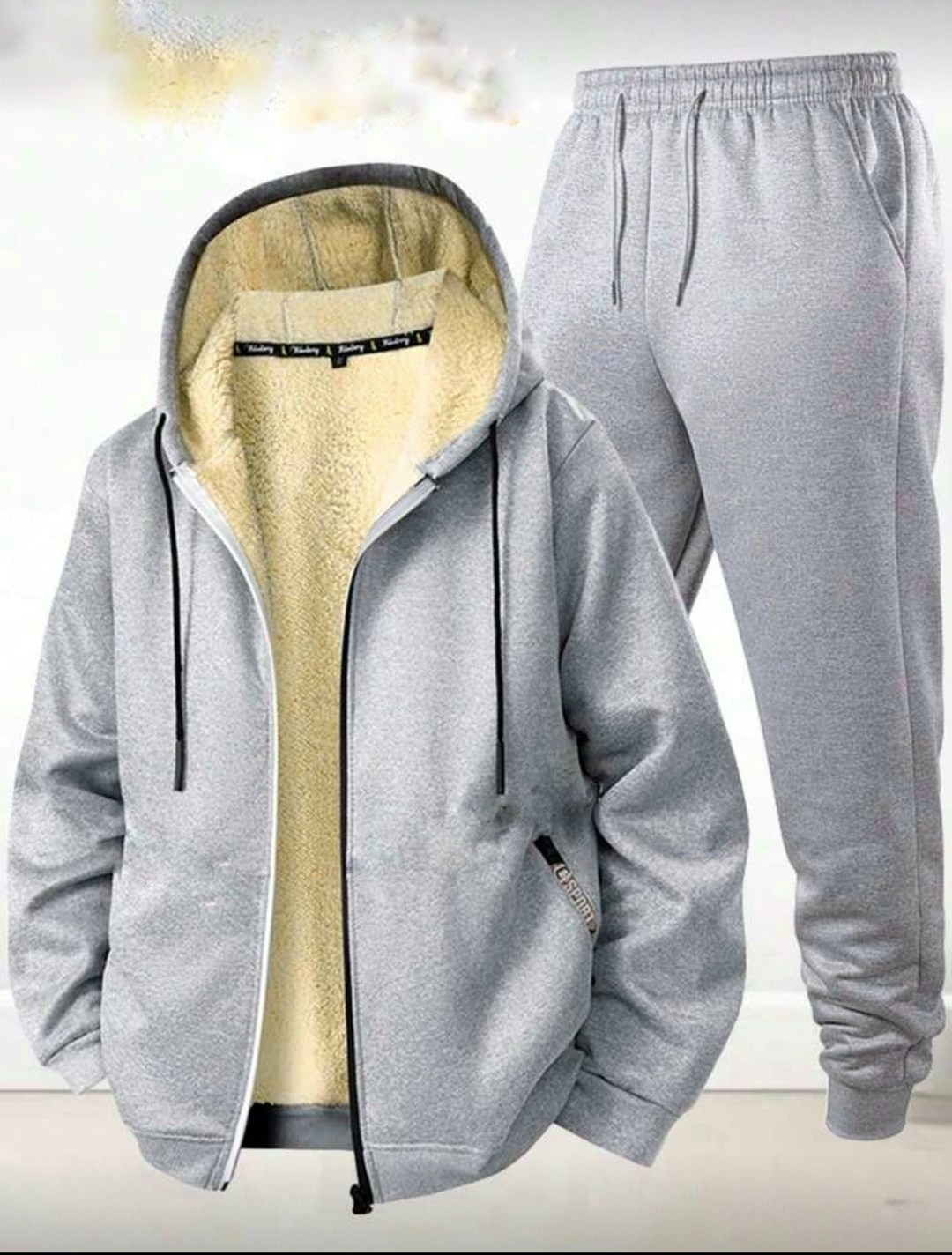 мужской утепленный флисовый спортивный костюм,тёплый мужской спортивный костюм,мужской спортивный костюм с флисовой подкладкой темно-синий,мужская осенне-зимняя модная повседневная флисовая спортивная