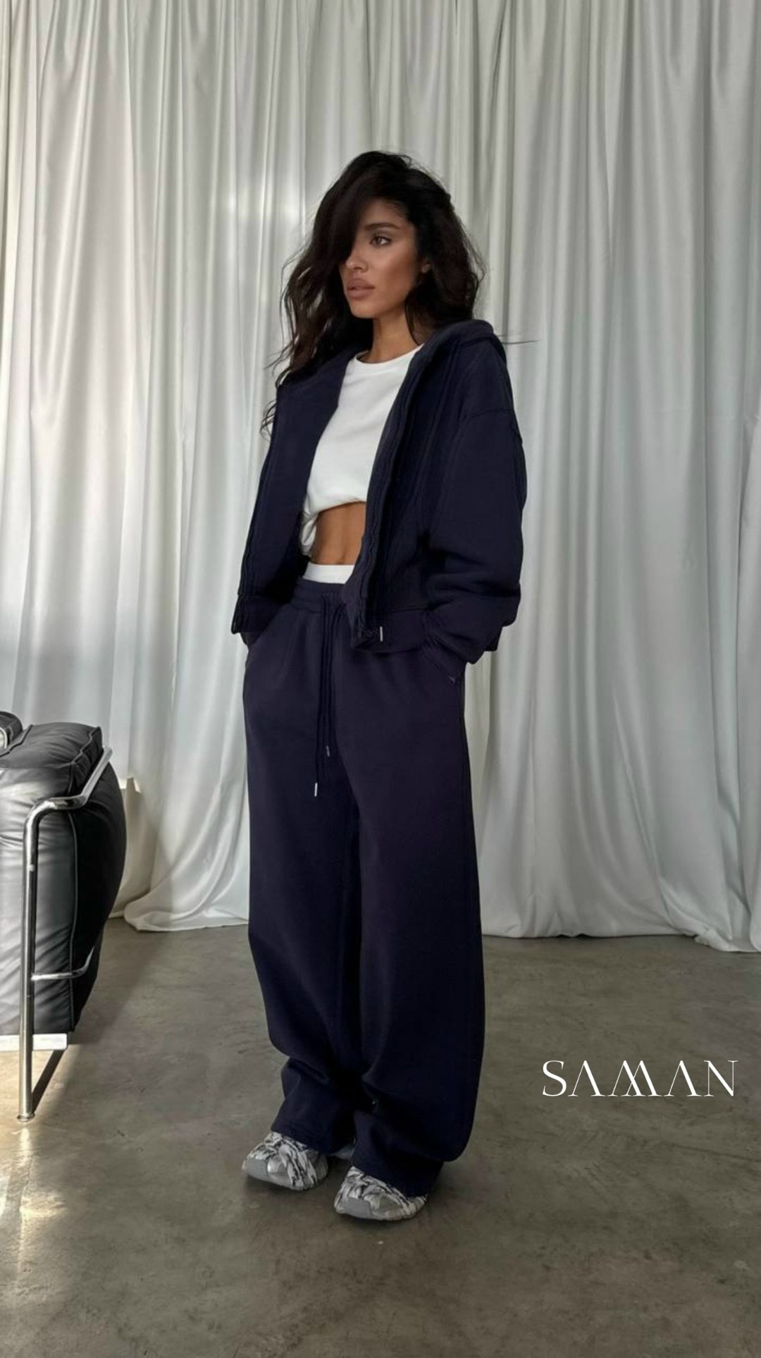 костюм спортивный со штанами палаццо и зип худи micca 362772883,костюм,спортивный костюм,костюм спортивный женский