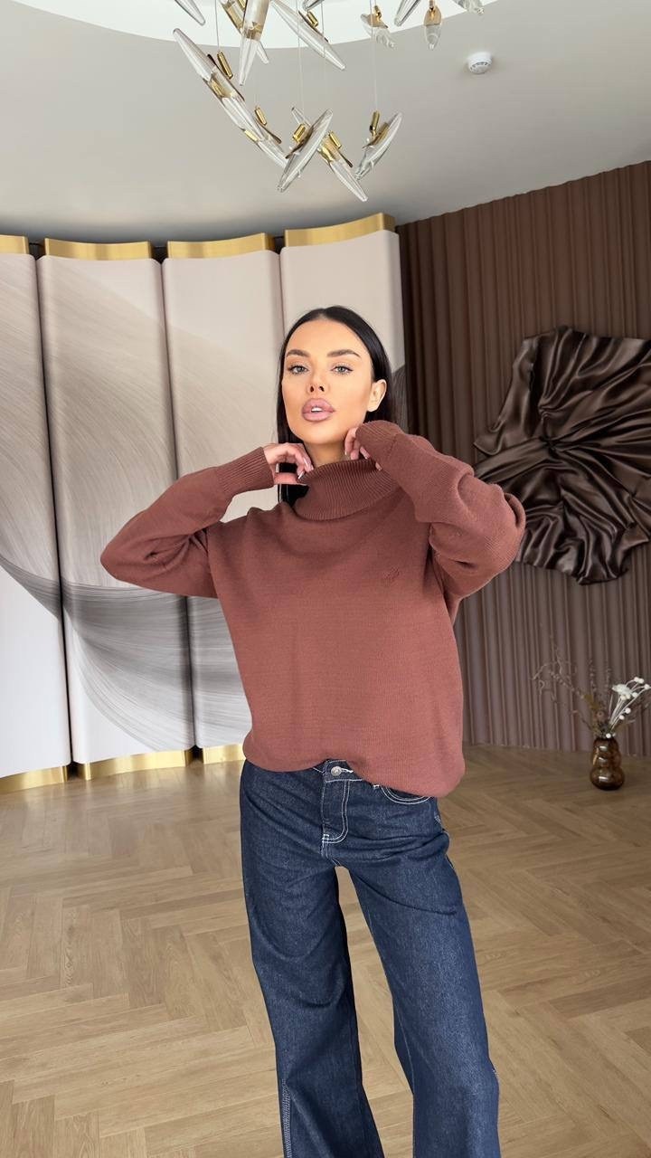 шерстяной свитер с высоким горлом оверсайз cc home,свитер оверсайз,свитер,свитер женский,свитер классический