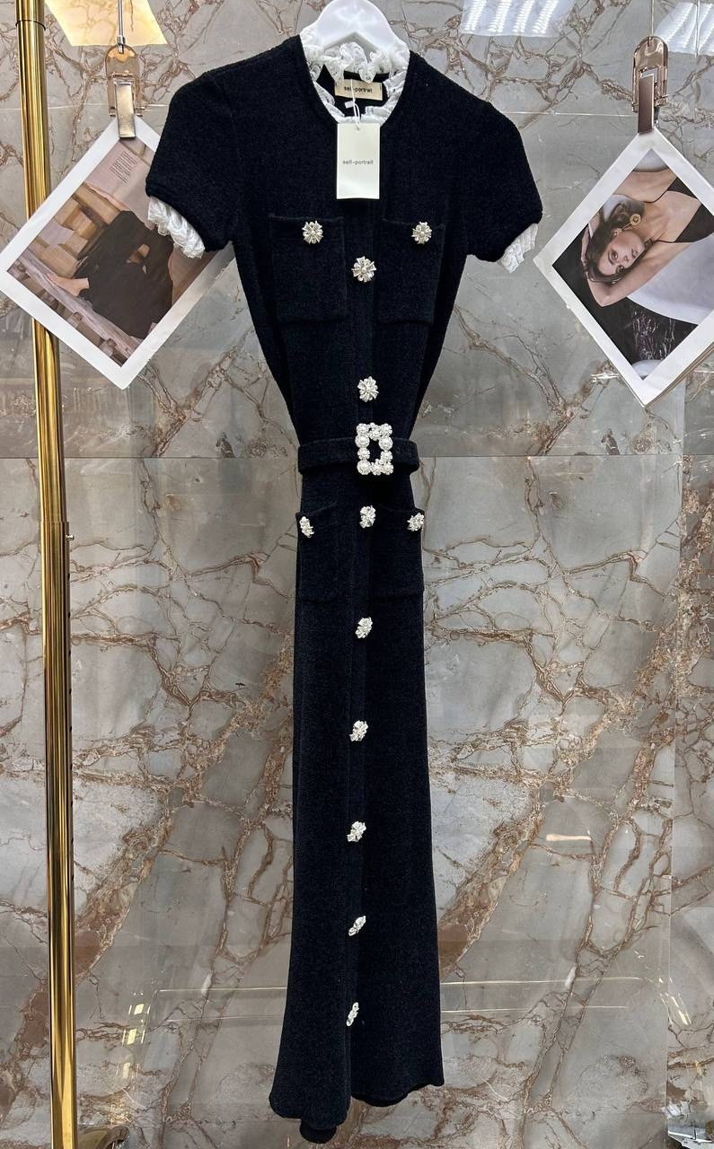 модное платье,трикотажное платье,платье,платье с пуговицами,платье трикотажное с золотыми пуговками elia style