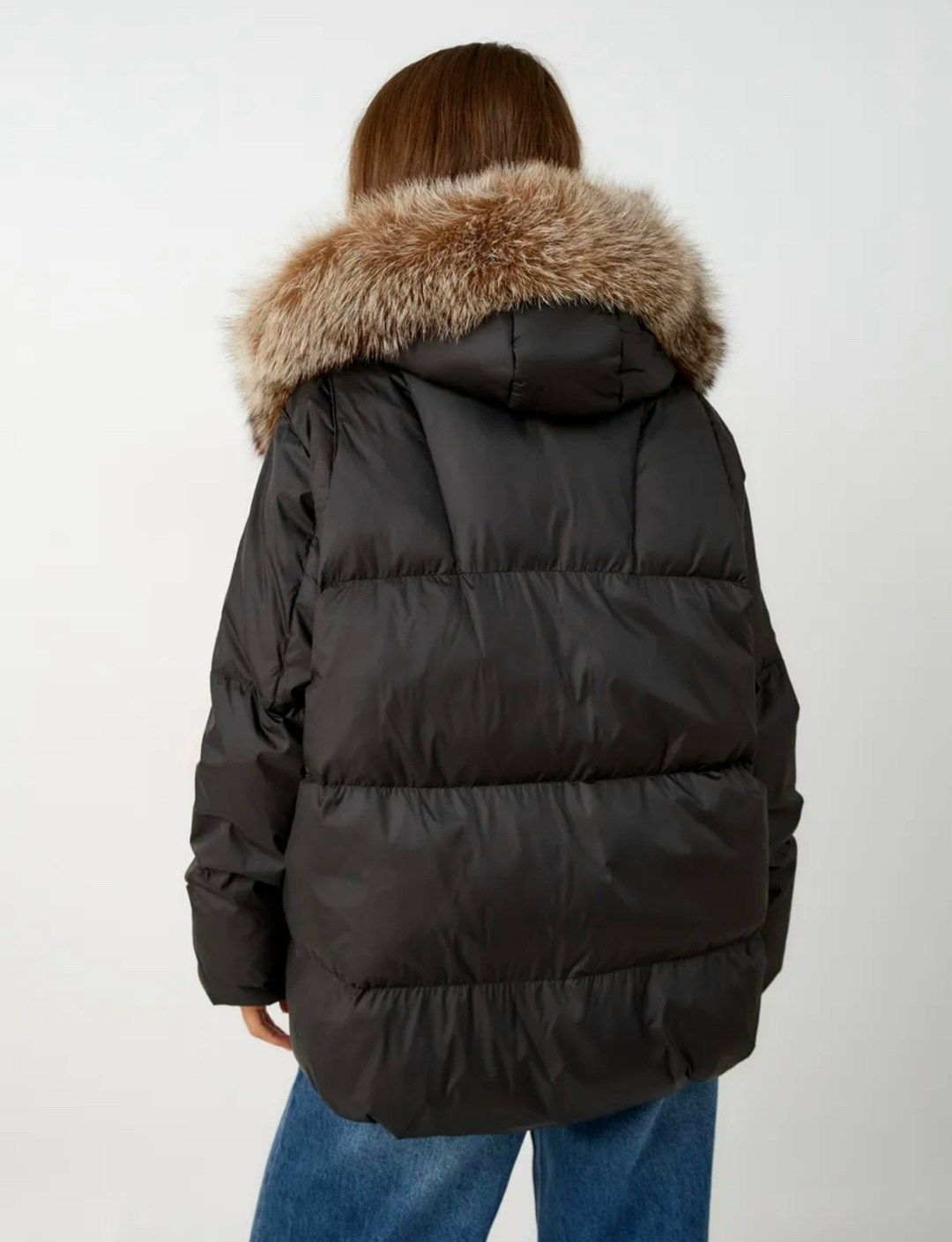 куртка - пуховик с мехом песца city furs,пуховик с натуральным мехом,пуховик женский,пуховик женский с мехом,зимний пуховик с натуральным мехом лисы и капюшоном bomfurs