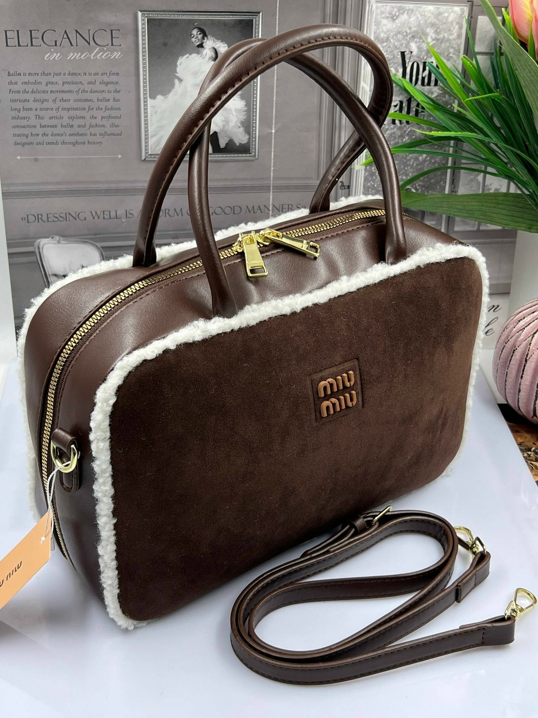 сумка женская,сумка тоут miu miu с мехом,сумка miu miu,сумочки,сумка женская черная