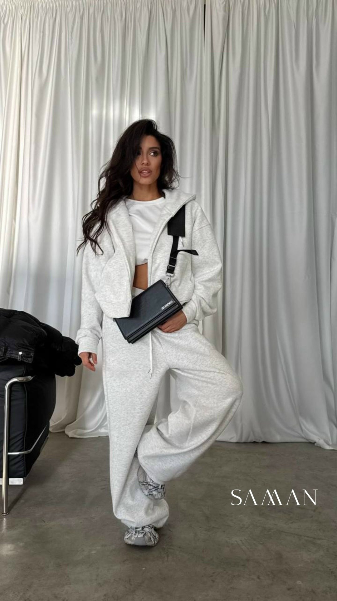 костюм спортивный со штанами палаццо и зип худи micca 362772883,костюм,спортивный костюм,костюм спортивный женский