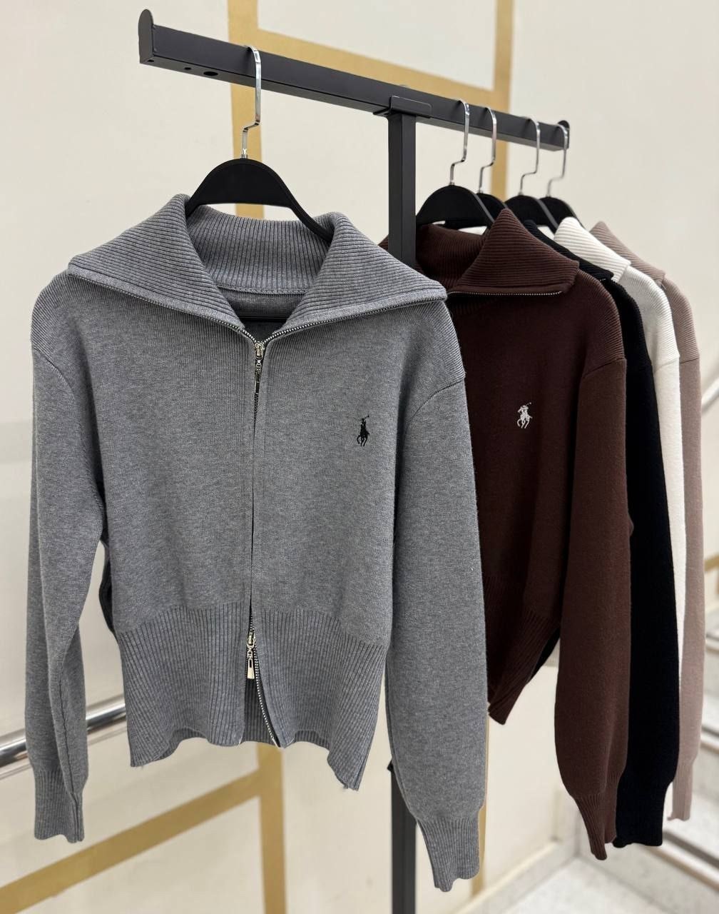 женская кофта,свитер женский ralph lauren серый деним,кофта кашемир,свитер с двойным замком polo,свитер с замком