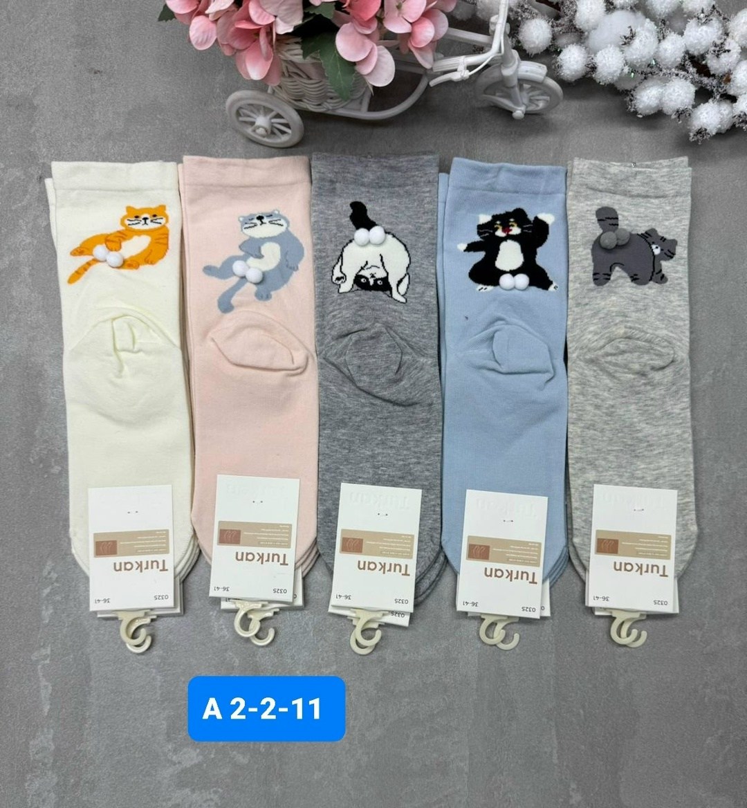 носки женские turkan,носки с рисунком котики turkan,носки хлопок ассорти с принтом отличного качества turkan 6944,носки turkan,носки женские