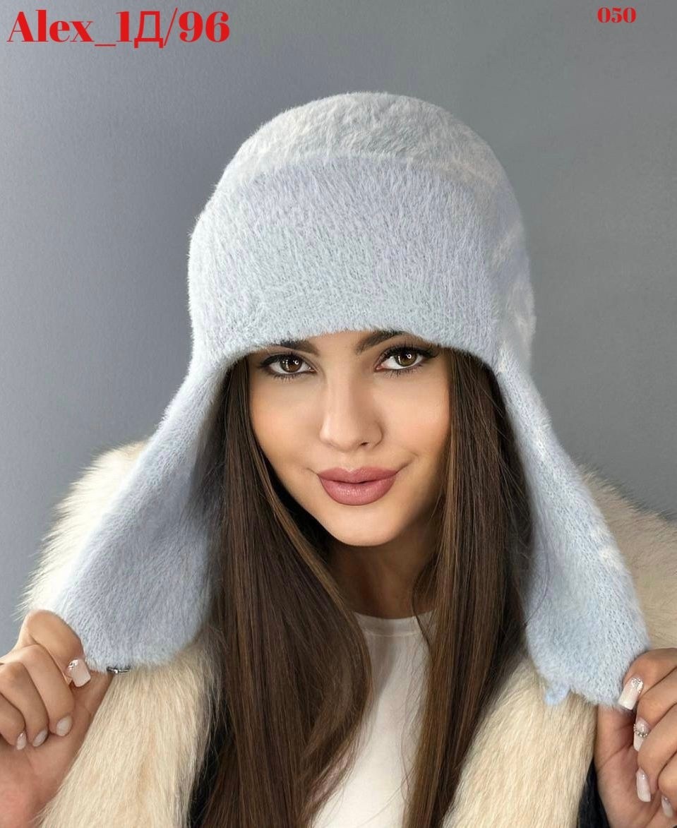 шапка ушанка женская,пушистая шапка,женская зимняя пушистая шапка ушанка из ангоры,шапка женская зимняя ушанка,шапка зимняя вязаная ушанка