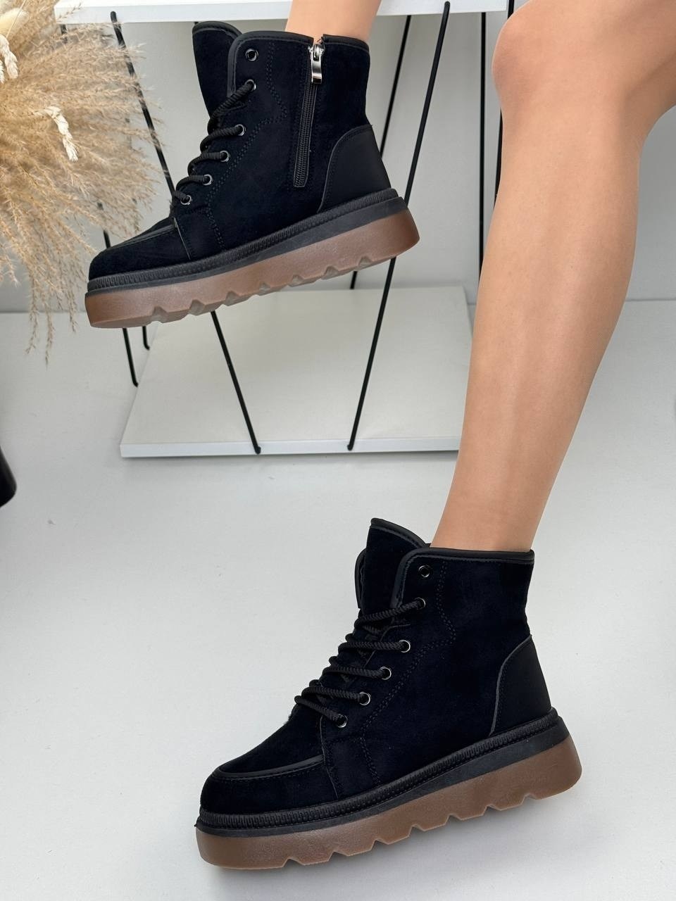 зимние короткие ботинки замшевые кабlook,зимние ботинки женские,зимние ботинки замшевые угги высокие на платформе obba,,ботинки женские зимние замшевые