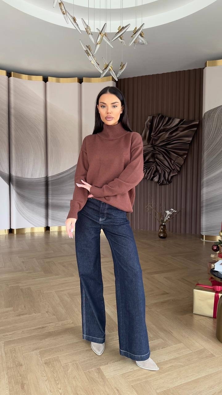 шерстяной свитер с высоким горлом оверсайз cc home,свитер оверсайз,свитер,свитер женский,свитер классический