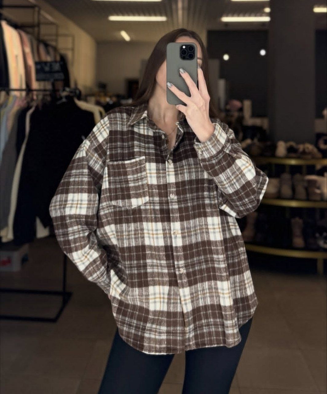 женская рубашка в клетку оверсайз,фланелевая рубашка в клетку женская,женская теплая рубашка в клетку оверсайз,женская рубашка в клетку,теплые рубашки женские в клетку