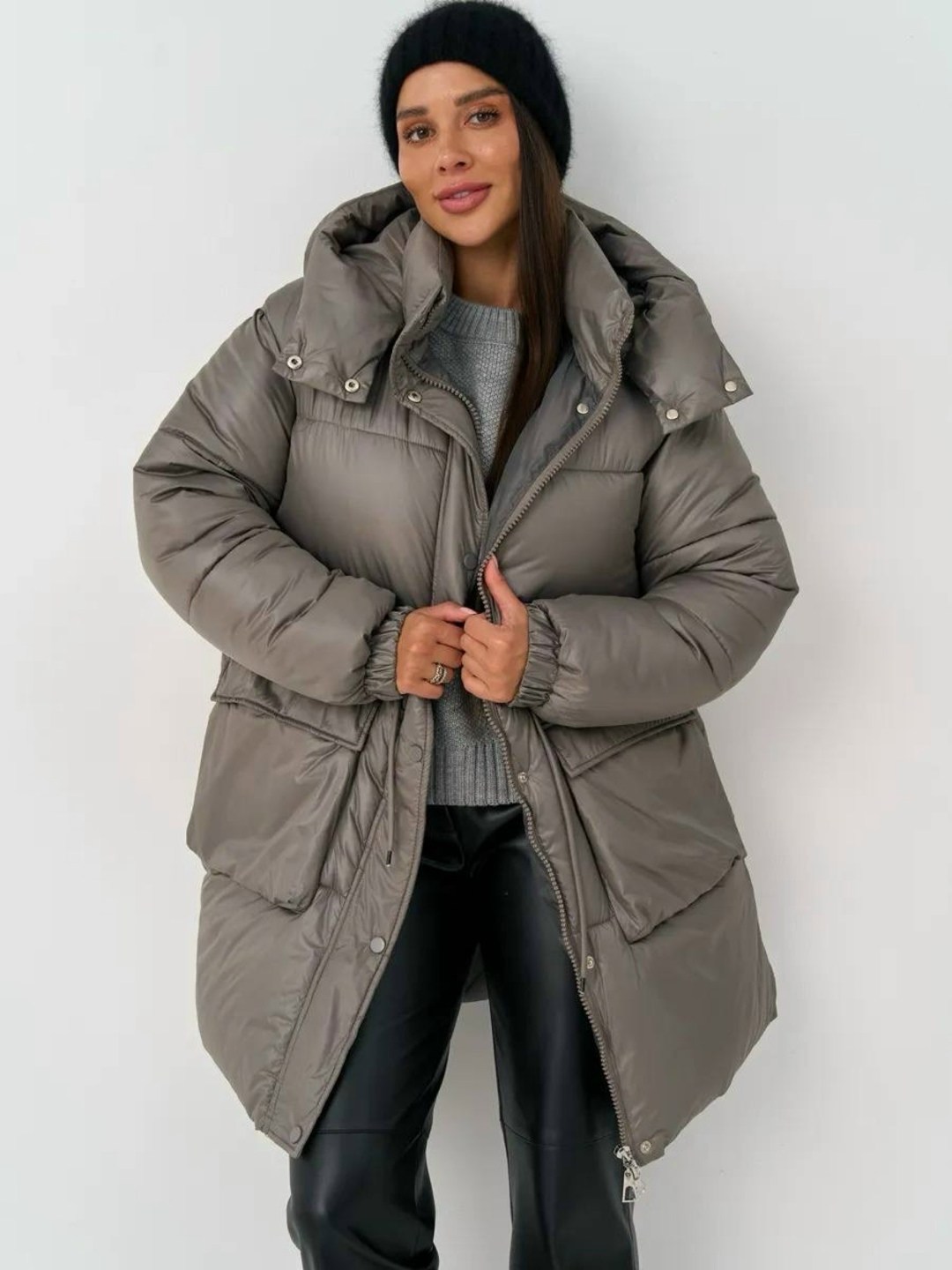 куртка зимняя удлиненная с капюшоном luxist,куртка зимняя удлиненная с капюшоном luxist цвет серый,пуховик женский,пуховик,куртка женская