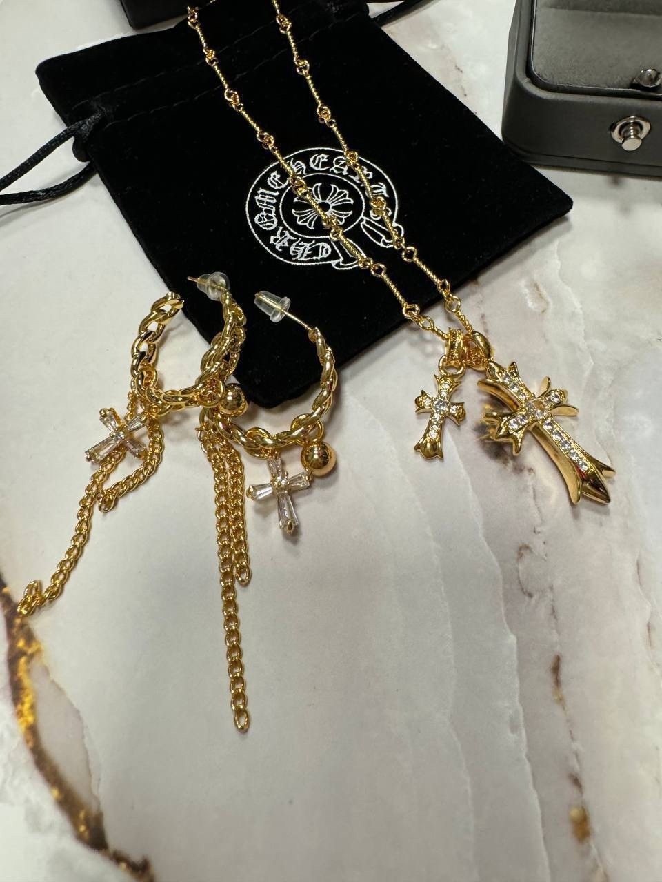 золотые серьги со съемными подвесками,серьга с цепочкой,серьги в виде креста,модные серьги,элегантные серьги