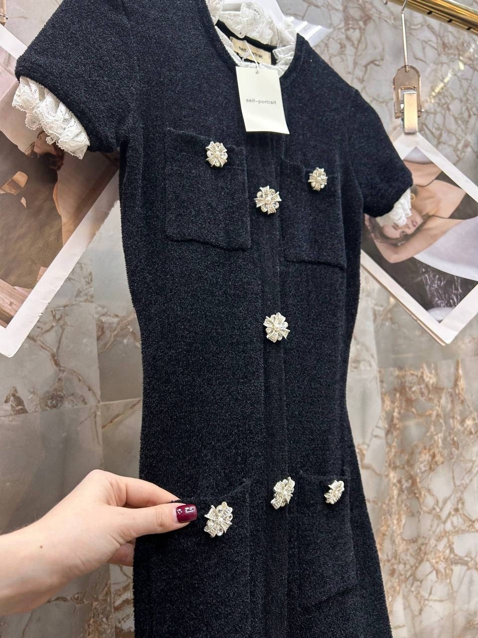 модное платье,трикотажное платье,платье,платье с пуговицами,платье трикотажное с золотыми пуговками elia style