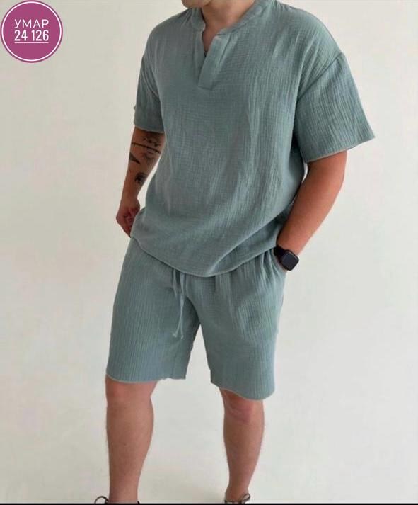 муслиновый костюм мужской с шортами,костюм летний мужской,костюм летний с шортами мужской,мужской костюм с шортами,мужская мода