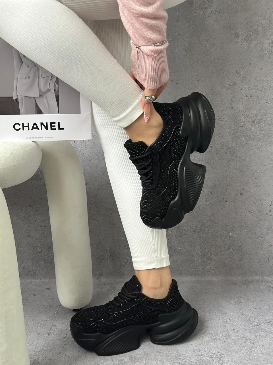 кроссовки женскиe,кроссовки черные,кроссовки со стразами,массивные кроссовки женские,массивные кроссовки