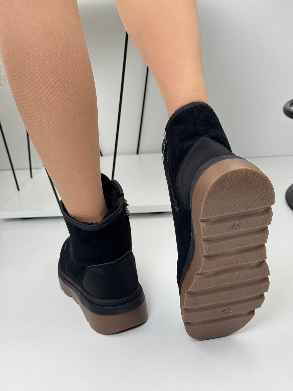 зимние короткие ботинки замшевые кабlook,зимние ботинки женские,зимние ботинки замшевые угги высокие на платформе obba,,ботинки женские зимние замшевые