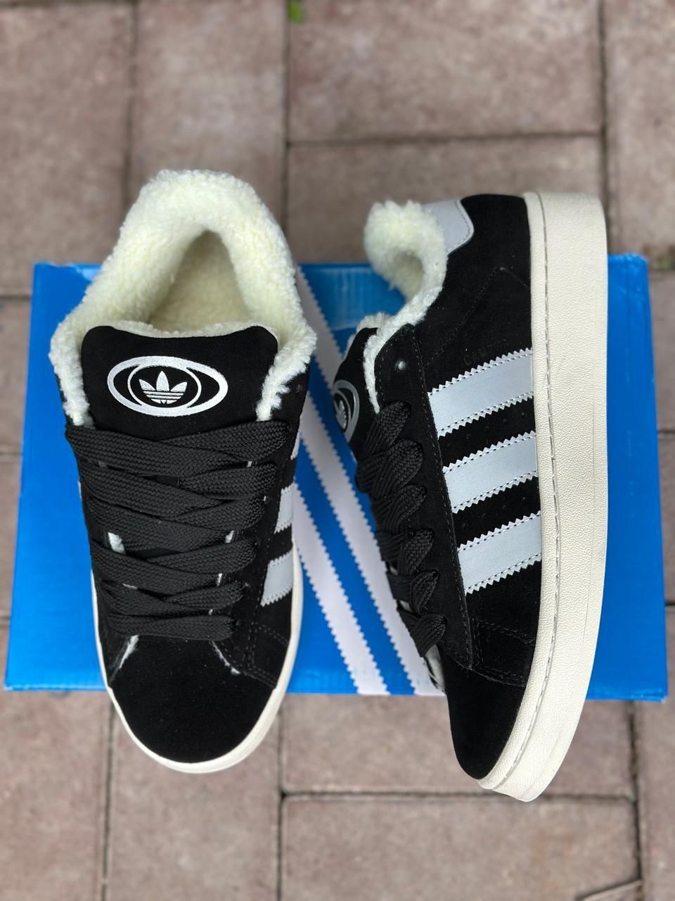 кроссовки зимние adidas campus,кроссовки adidas campus,кроссовки adidas,зимние женские кроссовки adidas campus 00s black/white fur,кроссовки зимние adidas campus с мехом теплые