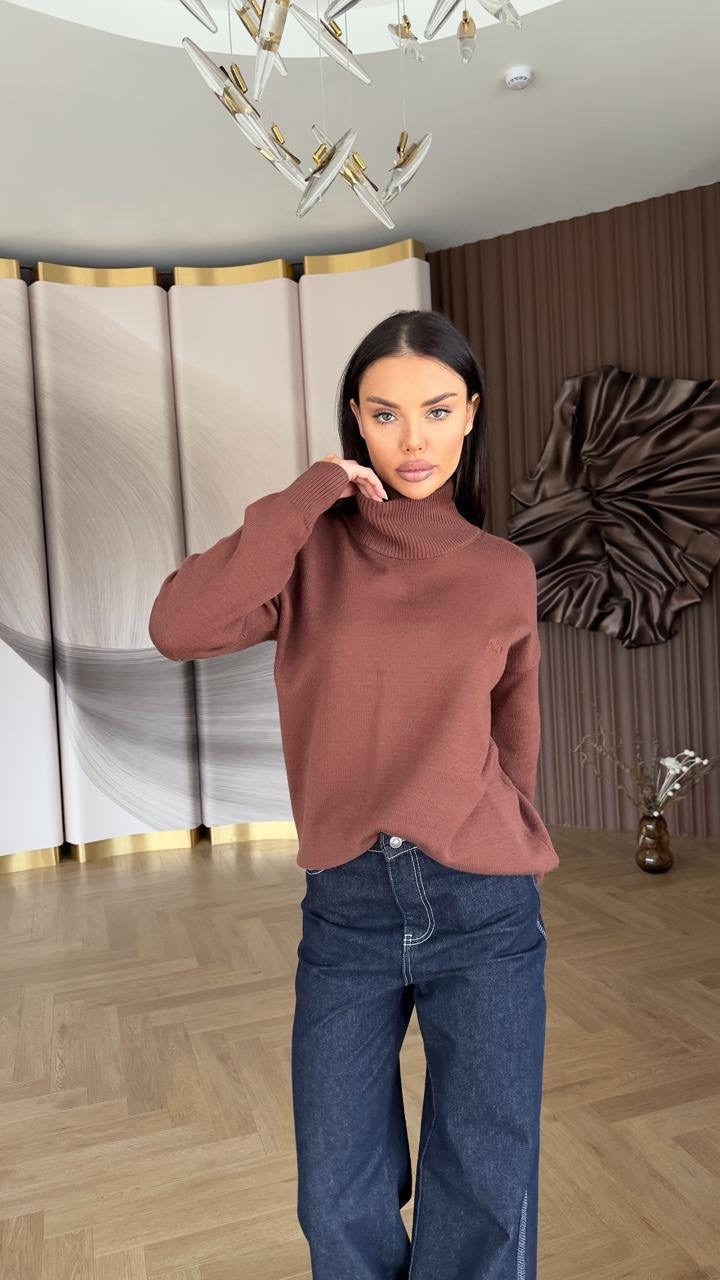 шерстяной свитер с высоким горлом оверсайз cc home,свитер оверсайз,свитер,свитер женский,свитер классический