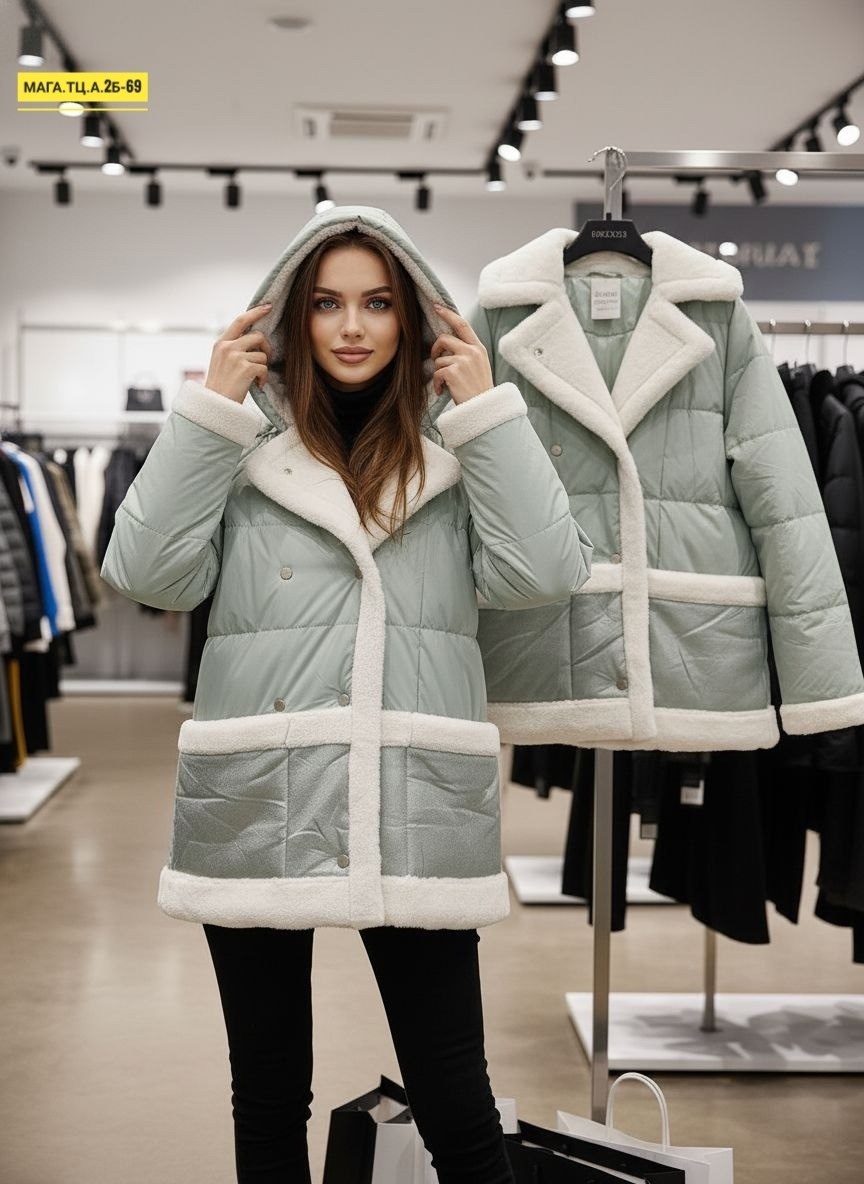 женская зимняя куртка,женская куртка,куртка,женский пуховик,комбинированное пальто