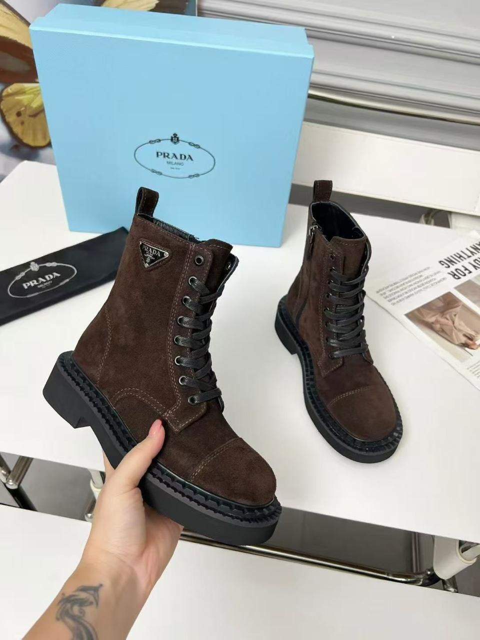 ботинки prada,,ботинки прада,ботинки женские,кожаные ботинки prada