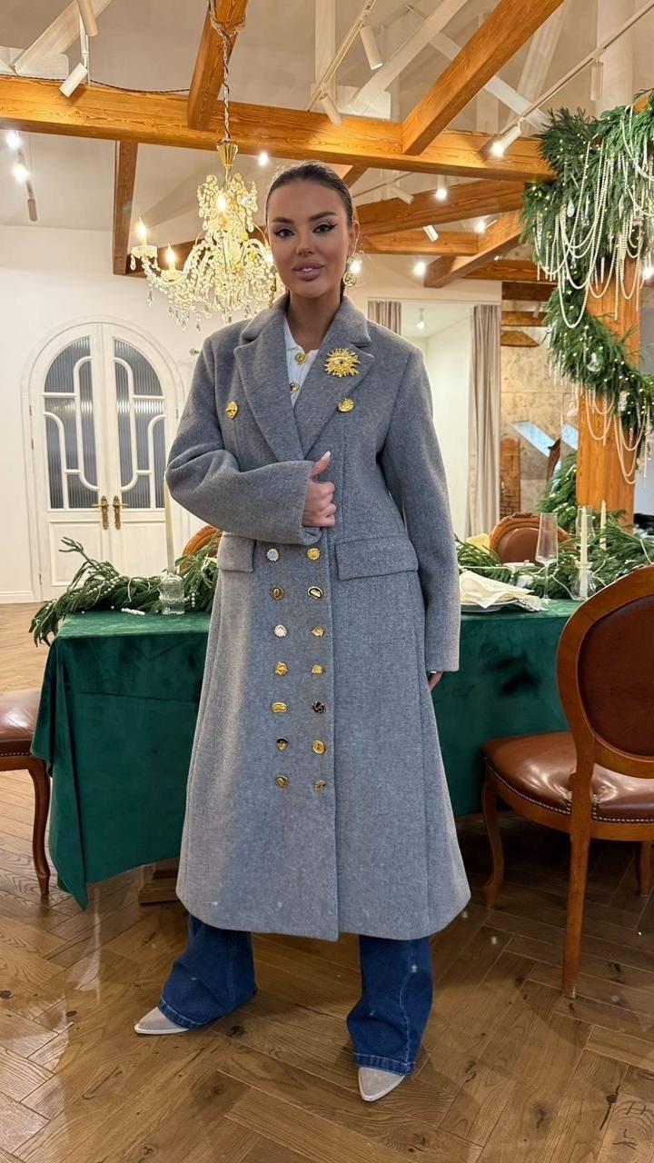 пальто модное,двубортное пальто,пальто женские,серое пальто,пальто демисезонное