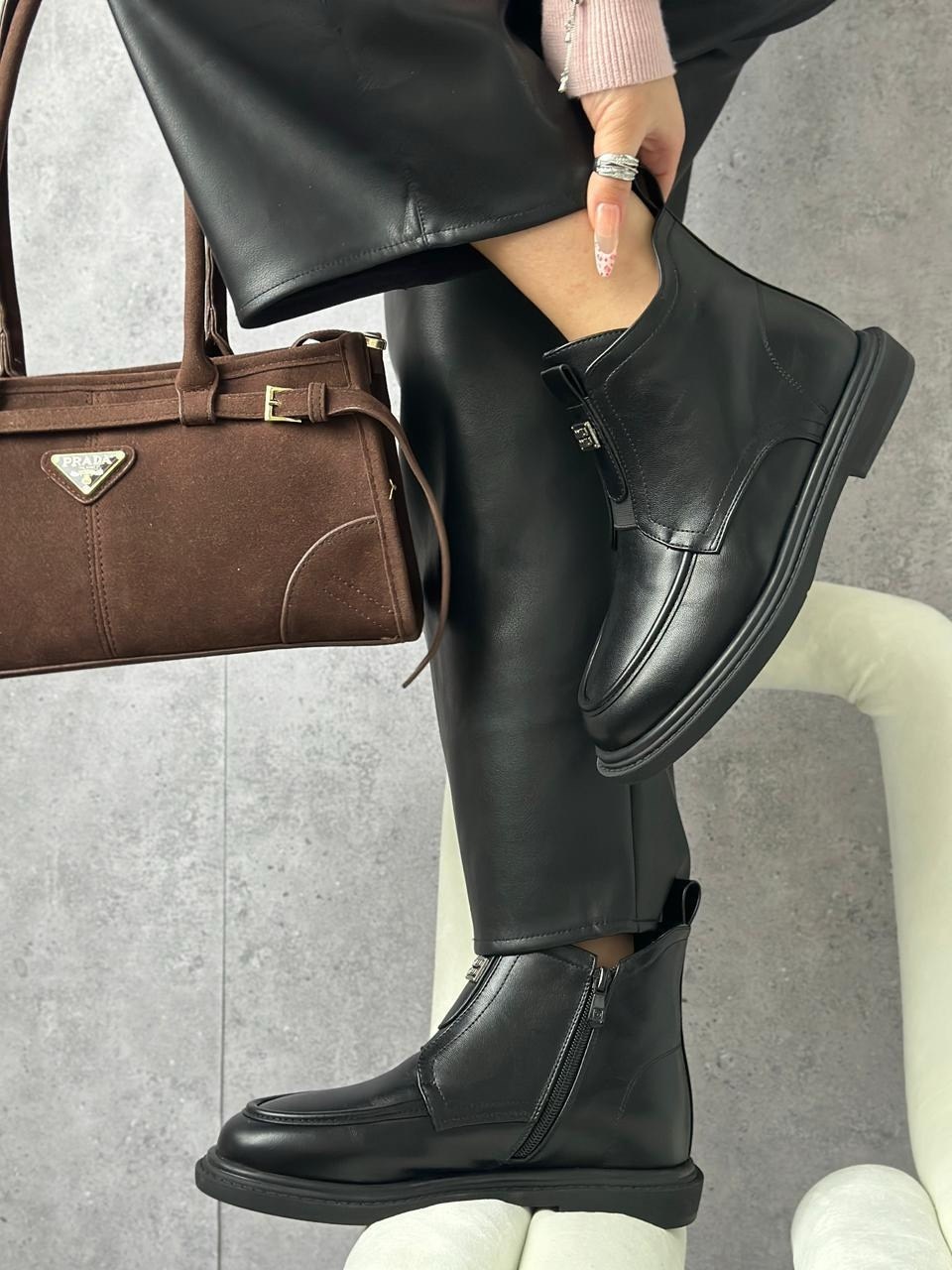 ,лоферы зимние женские черный chagee,ботинки женские, женская,лоферы женские зимние