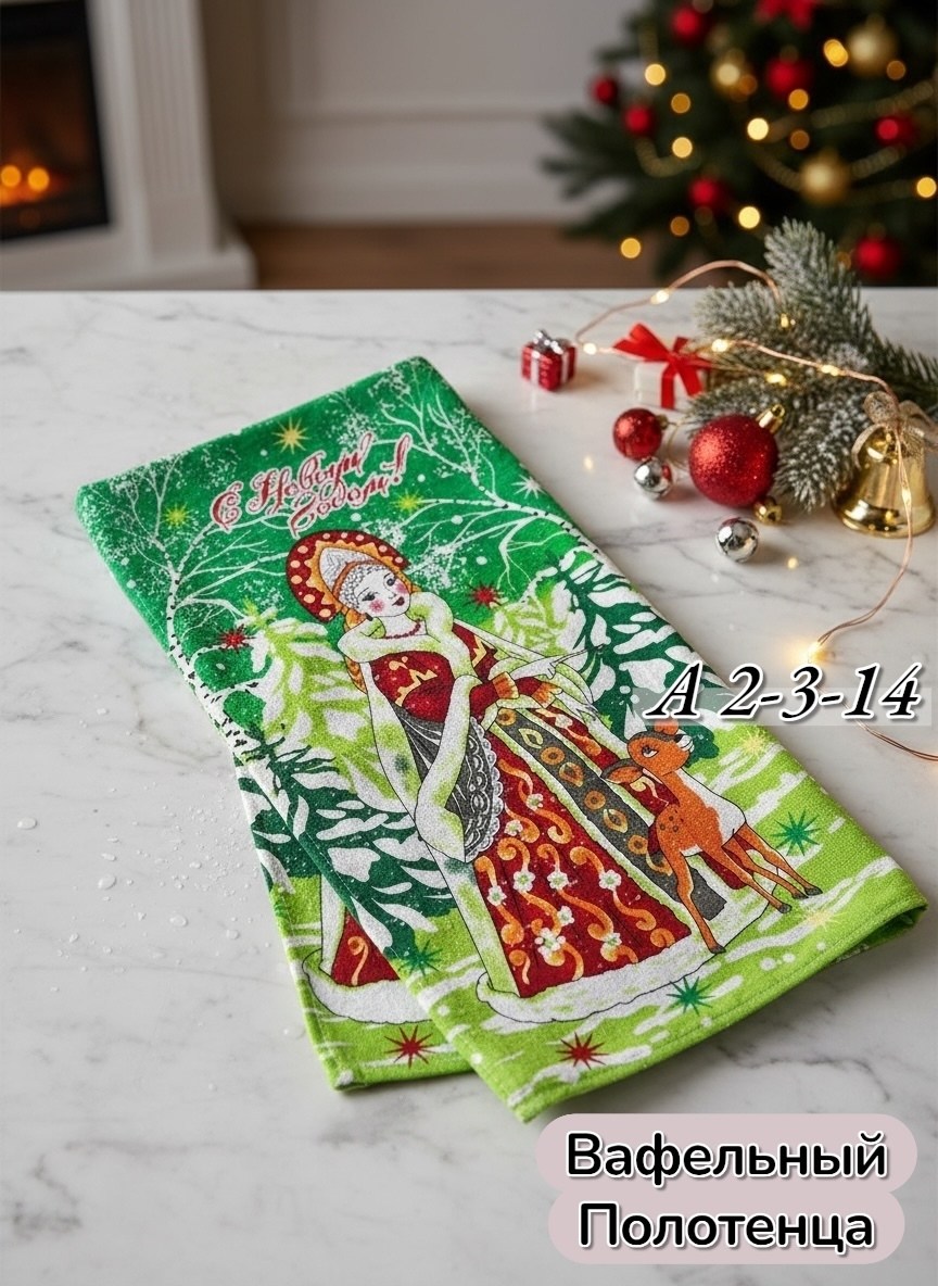 вафельные полотенца кухня комплект,новогодние вафельные полотенца,вафельное полотенце с новым годом,полотенца вафельные,комплект вафельных полотенец 3 шт