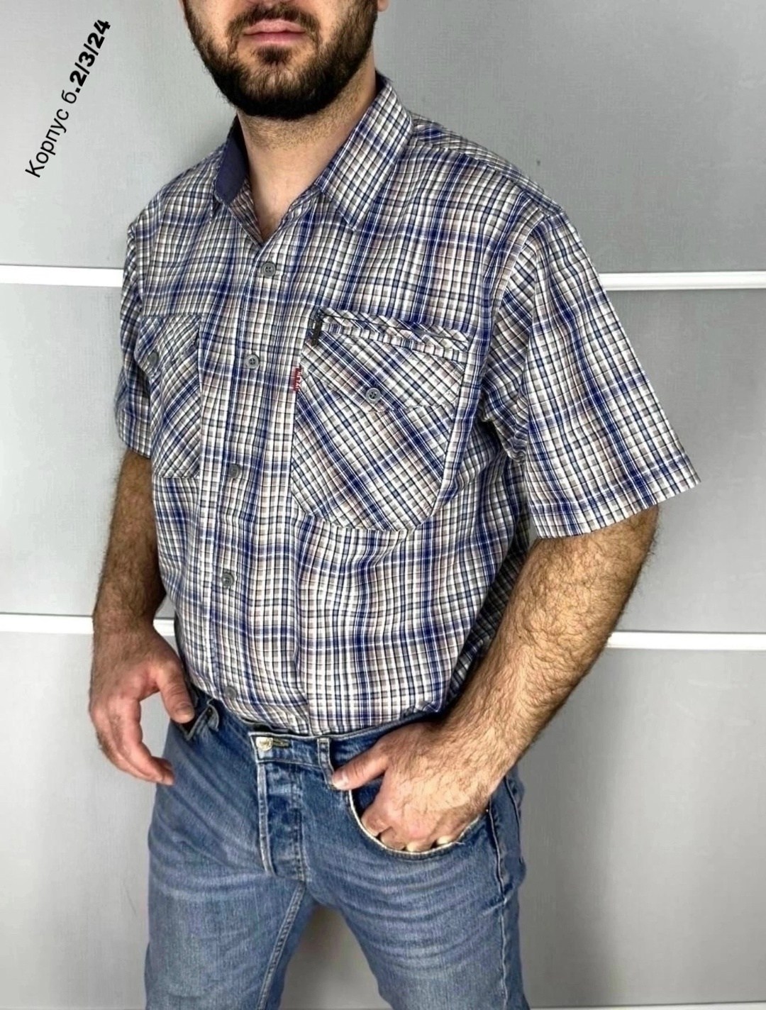 рубашка мужская,рубашка в клетку с короткими рукавами,рубашка классическая хлопковая,мужская клетчатая рубашка,повседневная рубашка